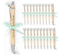 Tenare 20 Set Regalo para Invitado Bolígrafo de Madera Retráctil con Texto Carta Cinta Regalos de Agradecimiento para Bodas, Comuniones, Bautizos, Cumpleaños(Simple)
