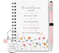 Tenare 3 Piezas Regalos Inspiradores para Mujer Libreta con Frases Motivadoras Cuaderno Motivador A6 Llavero Inspirador Bolígrafo Regalos para Compañeros de Trabajo, Colegas, Amigos Despedida