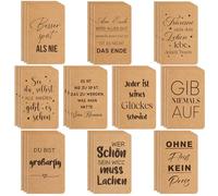 Tenare 30 Stück Mini Notizblöcke mit Spruch Kleine Inspirierende Notizbücher Liniert Tasche Tagebuch Notizblöcke Mini Tagebücher Mitgebsel Geschenke für Schule Büro Heim,10 Stile (Kraftpapier Einband)