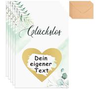 Tenare 5 Sets de Tarjetas de Rascar para Escribir Tú Mismo Tarjetas sin Rascar con Sobres Etiquetas de Suerte Botánicas para Diseñar Tú Mismo para Pregunta de Dama de Honor Anuncio de Embarazo