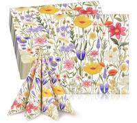 Tenare 50 Piezas Servilletas de Papel de Flores Servilletas Papel para Primavera Pascua Boda San Valentín Cumpleaños 2 Platos 33 x 33 cm Decoración de Mesa para Fiesta de Primavera Fiesta de Jardín