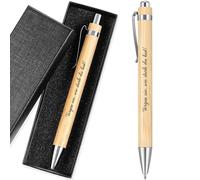 Tenare Bolígrafos de Agradecimiento Bolígrafo de Madera con Frase Bolígrafo Retráctil con Citas con Caja de Regalo para Colegas Profesores Invitados(Vergiss Nie, wie Stark Du Bist)