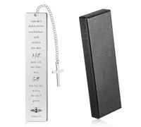 Tenare Marcapáginas Cristiano con Versículo Bíblico y Colgante de Cruz Marcador Inspirador con Caja Regalo Cristiano para Comunión Confirmación Regalo Motivacional para Mujeres y Hombres (Mut)