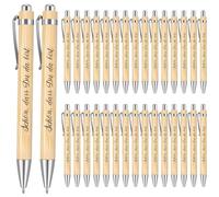 Tenars 30 Piezas Regalos de Boda para Invitados Bolígrafos de Madera con Inscripción Schön, Dass du da Bist Bolígrafo Retráctil con Tinta Negra Regalo de Agradecimiento para Despedida de Soltera