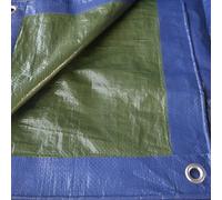TENAX Cover All Lona con Ojales 2,00 x 3 m Verde-Azul 90 g/m², Lona Multiusos para Leña, Muebles de Jardín, Coches, Piscinas, Barcos y Camping, Lona Protectora Impermeable y Antidesgarro con Ojales