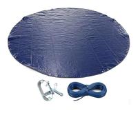 TENAX Cover All Lona Multiusos Redonda Ø 366 cm Verde/Azul 200 g/m² - Lona Pesada Impermeable y Antidesgarro con Ojales, Cuerda y Tensor Incluidos, Cubierta para Piscinas y Muebles de Jardín