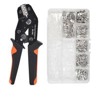 tenazas， Herramienta de engarce, alicates de engarce con resorte, herramienta manual, conector de cable hembra-macho, kit surtido de terminales con aislamiento eléctrico.