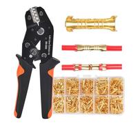 tenazas， Herramienta de engarce, alicates de engarce con resorte, herramienta manual, conector de cable hembra-macho, kit surtido de terminales con aislamiento eléctrico.