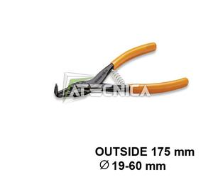 Tenazas Retenedor Picos Doblado 90° beta 1038 175 MM Anillos Elástico Exterior