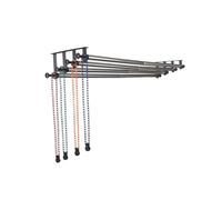 TENBEST Sistema de soporte manual para fotografía de estudio fotográfico con 4 rodillos, montaje en pared, luz y barra transversal de tubo de acero inoxidable de 3 m