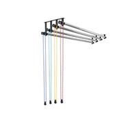 TENBEST Sistema de soporte manual para fotografía de estudio fotográfico con 4 rodillos, montaje en pared, luz y barra transversal de tubo de acero inoxidable de 3 m