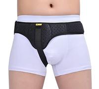 Tenbon Hernia Belt Truss Cinturón para hombres y mujeres Lado izquierdo o derecho de apoyo para el dolor de ingle con almohadillas de compresión extraíbles para escroto pre o posquirúrgico (Medium)