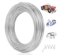 Tenbrachian Alambre de Aluminio 1mm x 60m, Alambre Manualidades para Joyeria, Alambres de Metal Flexible Fino, Alambres Artesanal de Aluminio para Joyería DIY Floristería Manualidades(Plata)