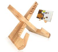 Tenbrachian Soporte Libro Cocina, Atril para Libros, Soporte Libros de Recetas de Cocina, Soportes de Madera para Libros de Cocina, Atril Libro Cocina, Soporte para Libros de Tabletas (Color Madera)