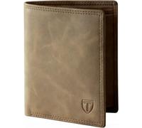 TENBST Carteras para Hombre,con Bloqueo RFID, Tarjetero Hombre con Bloqueo RFID con Tarjeteros, 1 Ventana para ID y Foto, Bolsillo para Monedas, Compartimentos para Billetes (Marrón)