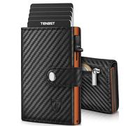 TENBST Carteras para Hombre | Tarjetero Cartera Hombre con Monedero & Bloqueo RFID | Tarjeteros para Tarjetas de Credito | Billeteras para Hombre | Regalo Hombre - Fibra de Carbon