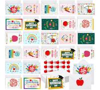 Tenceur Juego de 240 tarjetas de agradecimiento para profesores con sobres, tarjetas de felicitación de agradecimiento para profesores, postales para el día del profesor, regalos de agradecimiento del