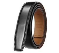 TenchantedS Cinturón De Cuero Para Hombre De 3,0 Cm Sin Hebilla Cinturón No Poroso De Piel De Vaca,negro,130cm