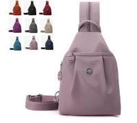 Tencipeda 2025 backpack chest bag double zipper large capacity, Waterproof Oxford Cloth, Suitable for Traveling (Taro Pink)