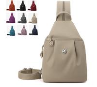 Tencipeda 2025 backpack chest bag double zipper large capacity, Waterproof Oxford Cloth, Suitable for Traveling (Light Khaki)