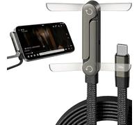 Tencipeda 240w Braided Fast Charge Cable With Built-In Phone Stand, Charge Stand 2 In 1 Cable, Type-C To Type-C, 90 Degree USB C Right Angle (1.5m,1 set)