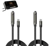 Tencipeda 240w Braided Fast Charge Cable With Built-In Phone Stand, Charge Stand 2 In 1 Cable, Type-C To Type-C, 90 Degree USB C Right Angle (2m,2 sets)