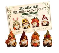 Tencipeda 3D Beaded Animal Kit, Tiny 3D Beaded Animal DIY Kit with 4 Designs, Beginner-Friendly for Cozy Home Decor & Relaxing Handmade Hobby (Style E)