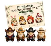 Tencipeda 3D Beaded Animal Kit, Tiny 3D Beaded Animal DIY Kit with 4 Designs, Beginner-Friendly for Cozy Home Decor & Relaxing Handmade Hobby (Style J)