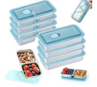 Tencipeda Bento Box Stainless Steel, 30 Oz 2 Compartment Portable Food Storage Stainless Steel Lunch Box with Leakproof Lids,Divided Meal Prep Lunch Box Food Container Dishwasher Safe (8pcs)