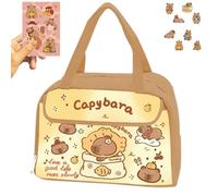 Tencipeda Cute Cartoon Lunch Bag, Waterproof Capybara Lunch Bag, Capybara Lunch Box With Capybara-Stickers, Insulation and Easy to Clean (B)