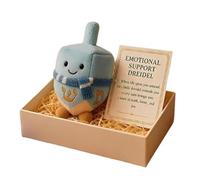 Tencipeda Hanukkah Emotional Support Dreidel, Dreidel & Gelt Stuffed Animals with Support Cards, Adorable Gift in Every Hug Comfort and Celebration (Blue)