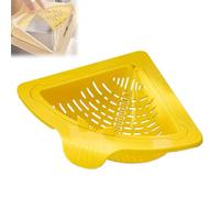 Tencipeda Magnetic Triangular Sink Corner Rack for Kitchen, Twist-Open Knob Triangular Design, Punch-Free Drainage & Filter Basket for Food Waste, Fruit, and Vegetable Washing (Yellow)