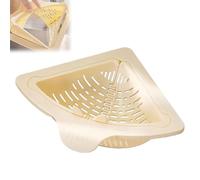 Tencipeda Magnetic Triangular Sink Corner Rack for Kitchen, Twist-Open Knob Triangular Design, Punch-Free Drainage & Filter Basket for Food Waste, Fruit, and Vegetable Washing (White)