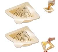 Tencipeda Magnetic Triangular Sink Corner Rack Twist-Open Knob Triangular Design-Bottom Pop Automatically Sponge Holder Punch-Free Drainage & Filter Basket for Storage Food Waste (White,2 sets)