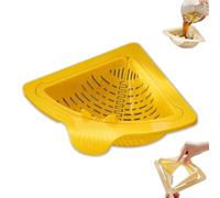 Tencipeda Magnetic Triangular Sink Corner Rack Twist-Open Knob Triangular Design-Bottom Pop Automatically Sponge Holder Punch-Free Drainage & Filter Basket for Storage Food Waste (Yellow,1 set)
