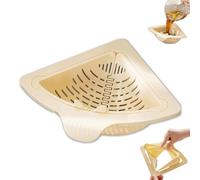 Tencipeda Magnetic Triangular Sink Corner Rack Twist-Open Knob Triangular Design-Bottom Pop Automatically Sponge Holder Punch-Free Drainage & Filter Basket for Storage Food Waste (White,1 set)