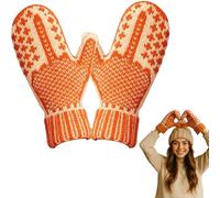 Tencipeda Middle Finger Mittens, Mittens with Attitude Cozy Knit with A Hidden Attitude, Funny Winter Warm Gift for Women (1 set)