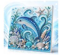 Tencipeda Ocean Pearl Art DIY Kit, Octopus Diamond Art With Sparkling Bead Painting Design, Creative Wall Decor Craft For Adults And Beginners (Style F)