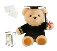 Tencipeda Personalized Graduation Bear, Graduation Bear Custom-Made Name and School Logo, Graduation Gifts, Comes with Gift Box and Greeting Card (Yellow)