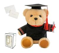 Tencipeda Personalized Graduation Bear, Graduation Bear Custom-Made Name and School Logo, Graduation Gifts, Comes with Gift Box and Greeting Card (Red)