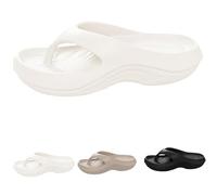 Tencipeda Pillow Flip Flops with Arch Support for Women, Plantar Fasciitis Flip Flops, Non-slip Comfort Lightweight (White,43)
