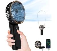 Tencipeda Portable Handheld Fan, Handheld Fan Rechargeable with 6 Speeds, Foldable Design for Travel Beach Outdoor Activities and Playtime (Black)