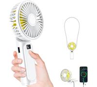 Tencipeda Portable Handheld Fan, Handheld Fan Rechargeable with 6 Speeds, Foldable Design for Travel Beach Outdoor Activities and Playtime (White)