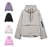 Tencipeda Purple Hoodie for Women, 3-In-1 Waterproof Women's Jacke-Rain, Wind & Cold, All Covered (Light khaki,L)