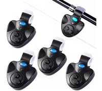 Tencipeda Smart Fishing Alarm, Sound & LED Bite Alarm, Fish Bite Alert for Fishing Poles, Loud, Sensitive, Easy to Use, Night Fishing Bell with Light (4sets)