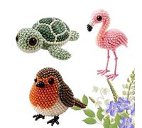 Tencipeda Tiny 3D Beaded Animal Kit - DIY 3D Beaded Animals & Birds Craft Set for Teens and Adults, Handmade Miniature Bead Art Decoration, Creative Stress Relief Gift (3pcs-A)