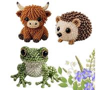 Tencipeda Tiny 3D Beaded Animal Kit - DIY 3D Beaded Animals & Birds Craft Set for Teens and Adults, Handmade Miniature Bead Art Decoration, Creative Stress Relief Gift (3pcs-D)