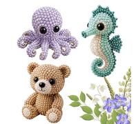 Tencipeda Tiny 3D Beaded Animal Kit - DIY 3D Beaded Animals & Birds Craft Set for Teens and Adults, Handmade Miniature Bead Art Decoration, Creative Stress Relief Gift (3pcs-C)
