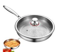 Tencipeda Titanium Pans for Cooking Non Stick-Titanium Cooking Pan, Dishwasher Extreme Heat-Resistant Titaniums Hammered Frying Pan with Lid Compatible with All Cooktops (11.81in)