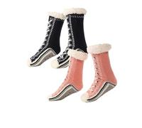 Tencipeda Ultra-Thick Cashmere Slipper Home Sock, Warmth Slip Resistance Cashmere Slipper Socks for Women,Suitable for Home Use. (2pcs-C)